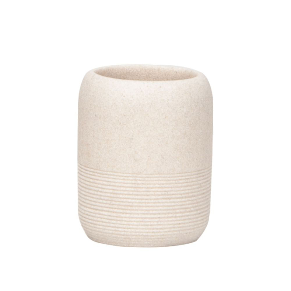 Porta Escova de Dentes Bege Cimento Texturizado Coisas e Coisinhas